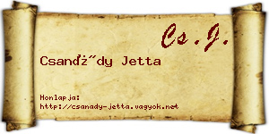 Csanády Jetta névjegykártya